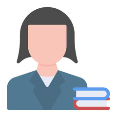 Teacher Female Line Color Icon