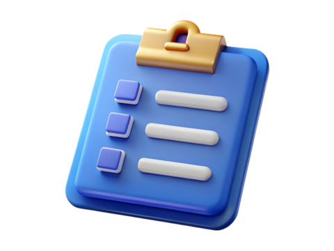 Office Clipboard Checklist Icon Blue