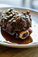Grilled Irish black angus rib with demi glace, Sant Cugat del Vallès, (Vallès Occidental), Catalonia, Spain