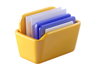 Paper Files Inside Yellow Folder