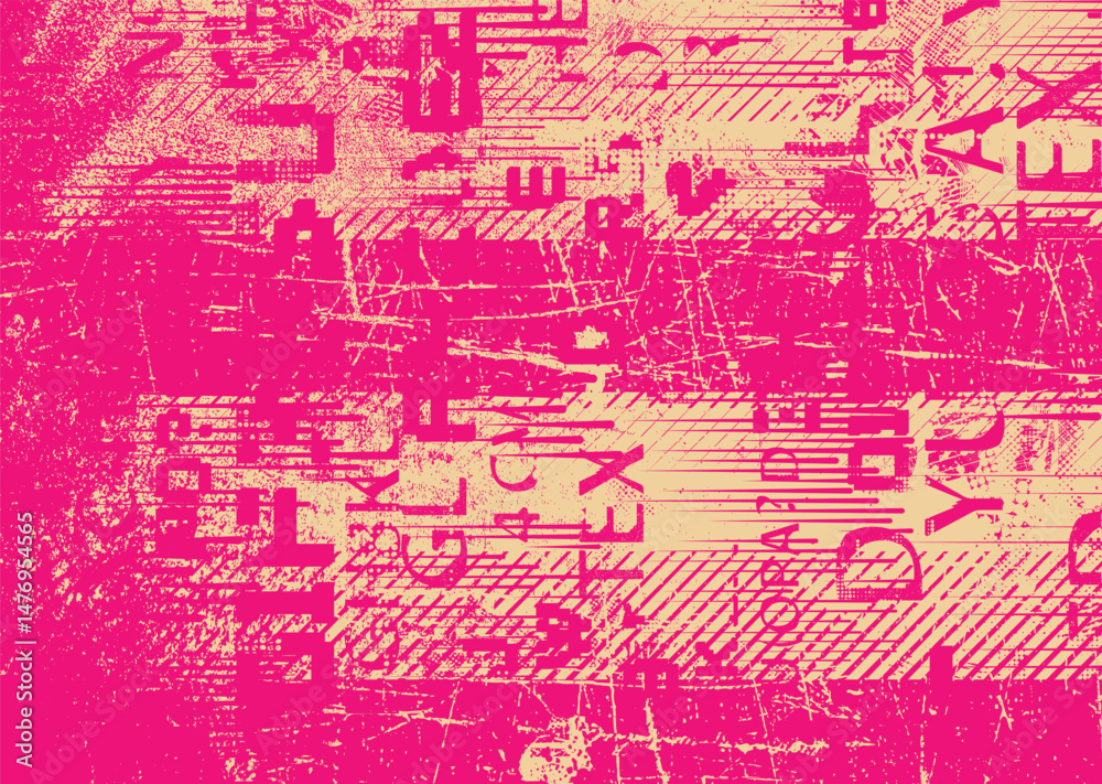 Poster Glitch distorted geometric shape . Noise destroyed logo . Trendy defect error shapes . Glitched frame .Grunge textured . Distressed effect .Vector shapes with a halftone dots screen print texture.