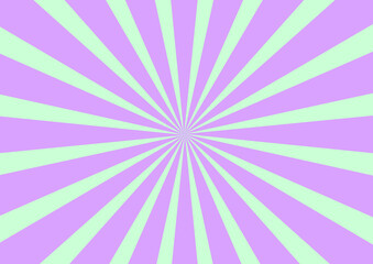 soft pastel sunburst pattern with mint green rays on purple background creating gentle radial starburst effect for retro design backgrounds