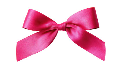 Pink Ribbon Bow Isolated on Transparent Background

