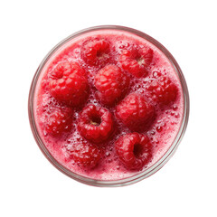 Raspberry Smoothie in Glass Isolated on Transparent Background

