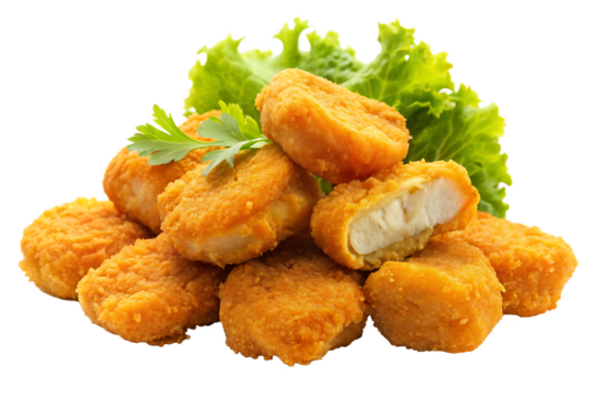 Appetizing nuggets isolated on white background