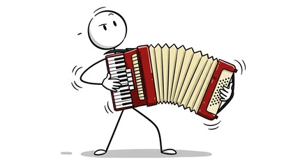 accordion player with a drum