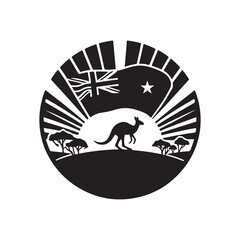 Western Australia Day Silhouette Vector Illustration, Solid White Background.
