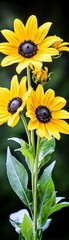 Obraz premium Three Vibrant Yellow Black-Eyed Susans