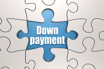 Fototapeta premium Down payment word on jigsaw puzzle