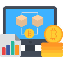 Bitcoin Digital Dashboard Chart Icon � Real-Time Crypto Analytics and Blockchain Monitoring