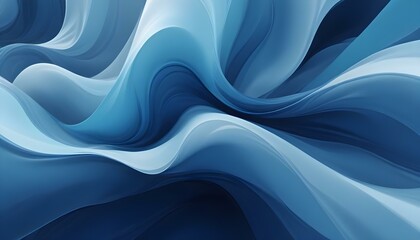 Obraz premium Captivating abstract artwork of swirling blue waves, creating a sense of fluidity and movement.