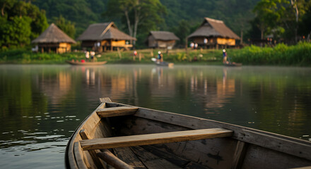 Fototapeta premium Exploring Indigenous Culture Reflections on Water Ways of Life in the Amazonian Region A Deep Dive Into Communities Lifestyles and Sustainable Travel Practices