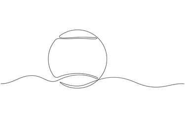 Obraz premium Single line drawing of tennis ball. Tennis equipment one continuous line art