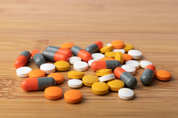 Colored oral capsule pill granule medicine