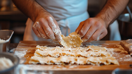  The art of layering a hearty lasagna dish during a midday pasta making class 