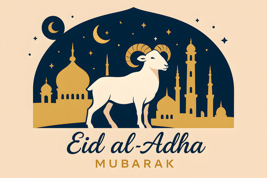 Eid al-Adha Silhouette: Simple & Elegant Mubarak Design