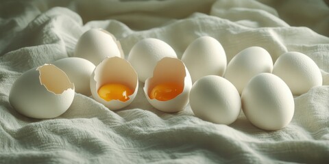 Light gray eggs on cloth