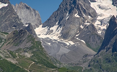 Alpine mountain landscape with gletsjer in La Vanoise, France