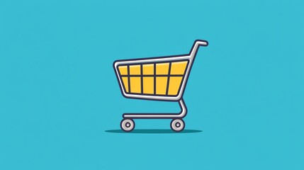 The image features a shopping cart icon. It likely represents online shopping or retail.