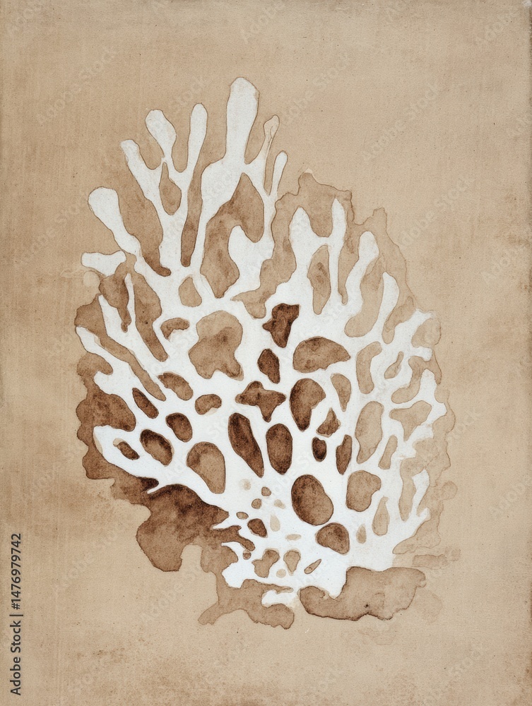 Poster Abstract Ocean Shapes Create a Fish Figure With a Neutral Zone on the Left Side, Emphasizing Fluidity and Movement in the Design