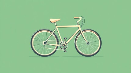 A bicycle is shown against a green background.