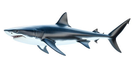 Naklejka premium Dynamic 3D Render of Sleek Shark Swimming Underwater - Professional Stock Photo