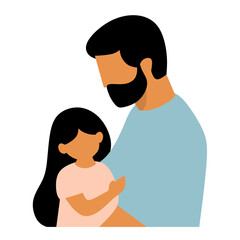 Fototapeta premium father with his beloved daughter isolated on white