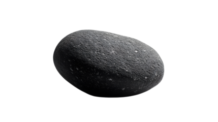 Black Flint Stone on White Background Silhouette