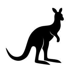 kangaroo standing. animal silhouette