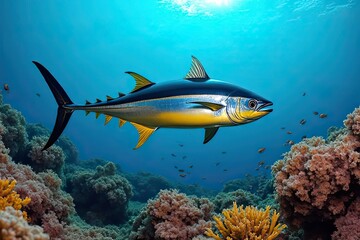 Obraz premium Giant Tuna in Breathtaking Oceanic Setting