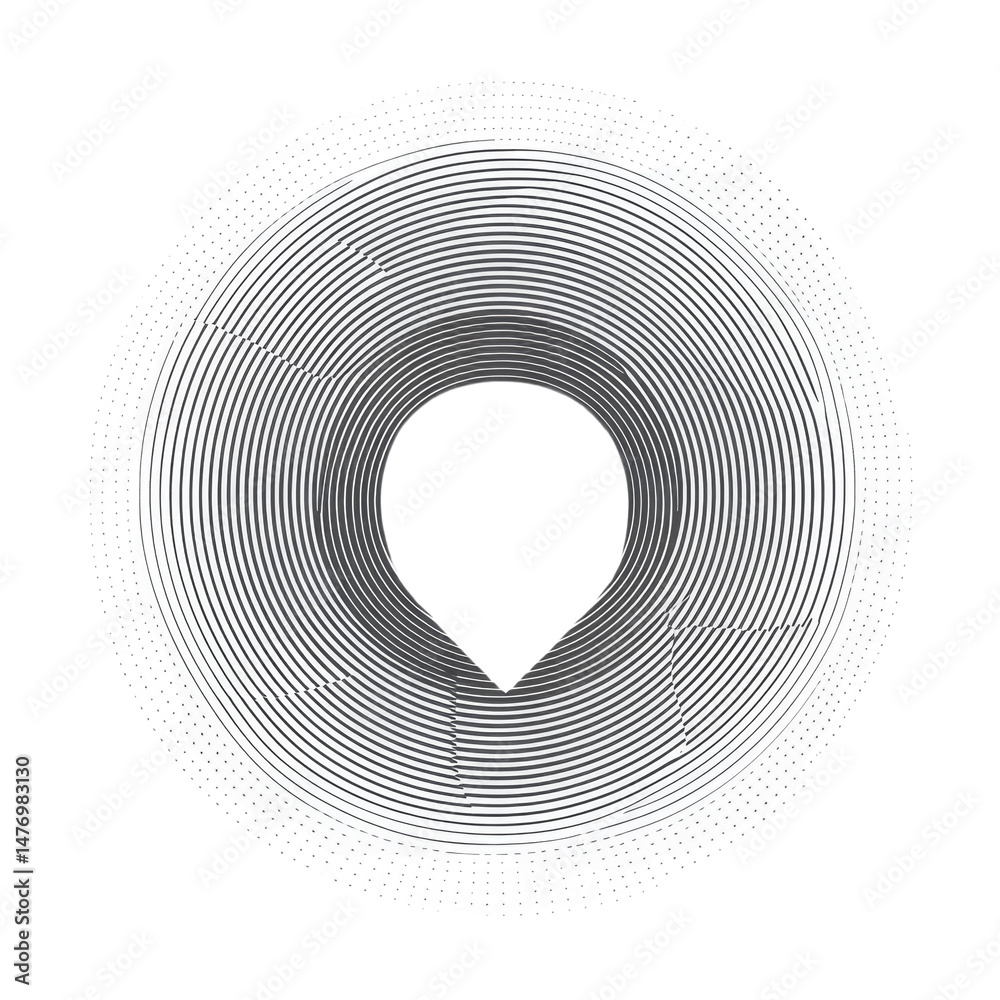 Aufkleber Abstract concentric circles with eroded edges creating a captivating vortex effect
