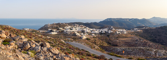 Chora, the capital village of Amorgos, one of the most picturesque villages of the Cyclades. Greece