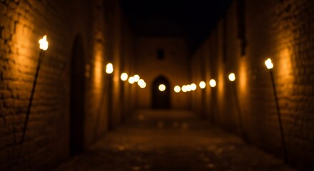 Night Street with Torches