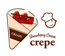 クレープのイラストレーション、ロゴやポスターに最適