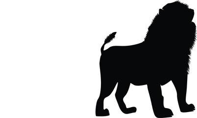 Vector EPS Black Silhouette of a Lion - Majestic Wildlife Illustration for Design and Art Projects