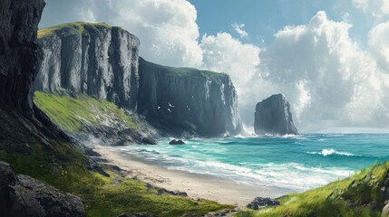 Coastal landscape painting