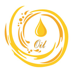 oil drop isolate on white back ground oil drop. Yellow  drop of oil and place for your text. Vector Illustration