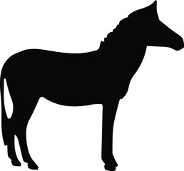 Vector EPS Black Silhouette of a Horse - Elegant Equine Illustration for Design and Art Projects