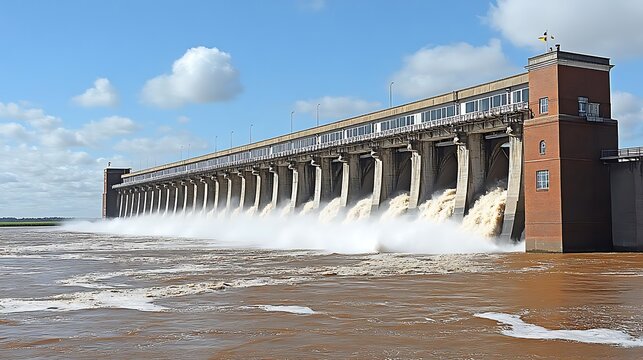 Dam flood control, river water release