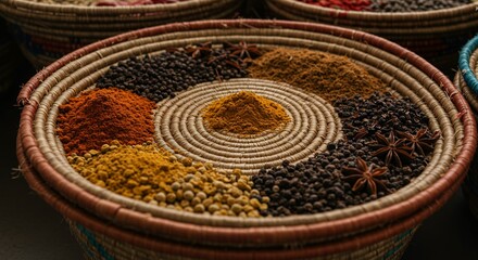 Spices in Woven Basket