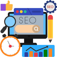 Search Engine SEO Icon � Website Ranking and Optimization Tools