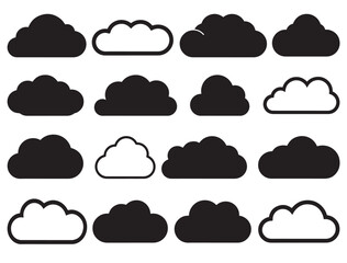 CLOUDS SILHOUETTE WHITE BACKGROUND