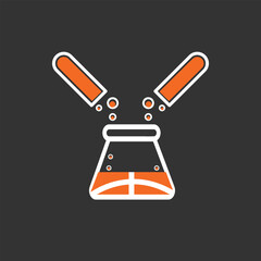 Basketball Science Logo – Sports Lab Experiment Vector Icon