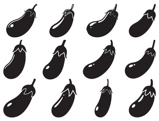 EGGPLANT SILHOUETTE WHITE BACKGROUND