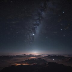 Vast, glittering expanse of stars across the night sky,  galactic,  galaxy