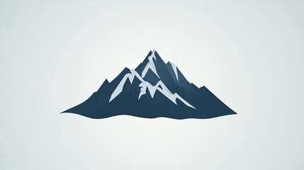 A stylized, vector-based logo showcases a jagged mountain range rendered in clean lines and gradients, suggesting strength and elevation.