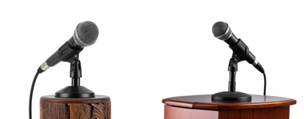 A microphone on top of a podium, transparent background PNG