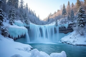 Icy Winter Waterfall