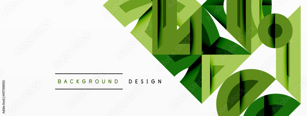 Aufkleber abstract geometric shapes, green hues, layered design. modern background element for various project