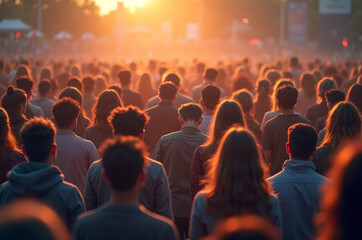 Many business people crossing the street in,with motion,a low-angle shot, wearing white and grey,with skyscrapers in the background, blurred facial expressions.generative ai